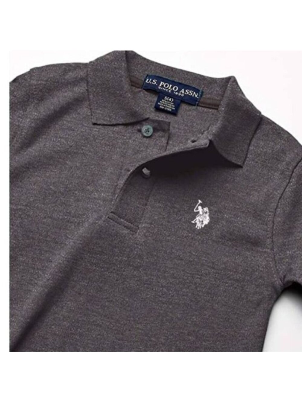 U.S. Polo Assn Boys Gray Short Sleeve Polo Shirt With Embroidered Logo - Picture 6 of 8